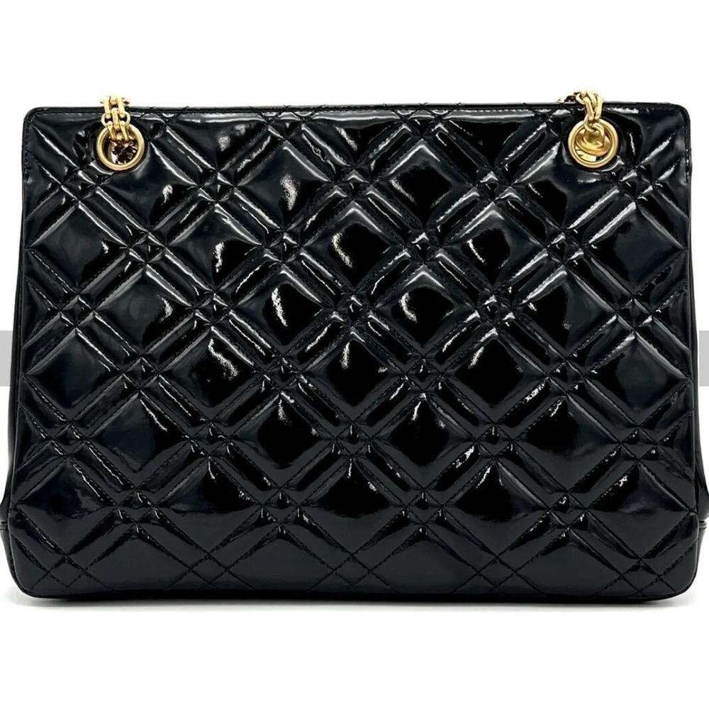 Authentic CHANEL Coco Mark Enamel Patent crossbody/hand Bag with COA
